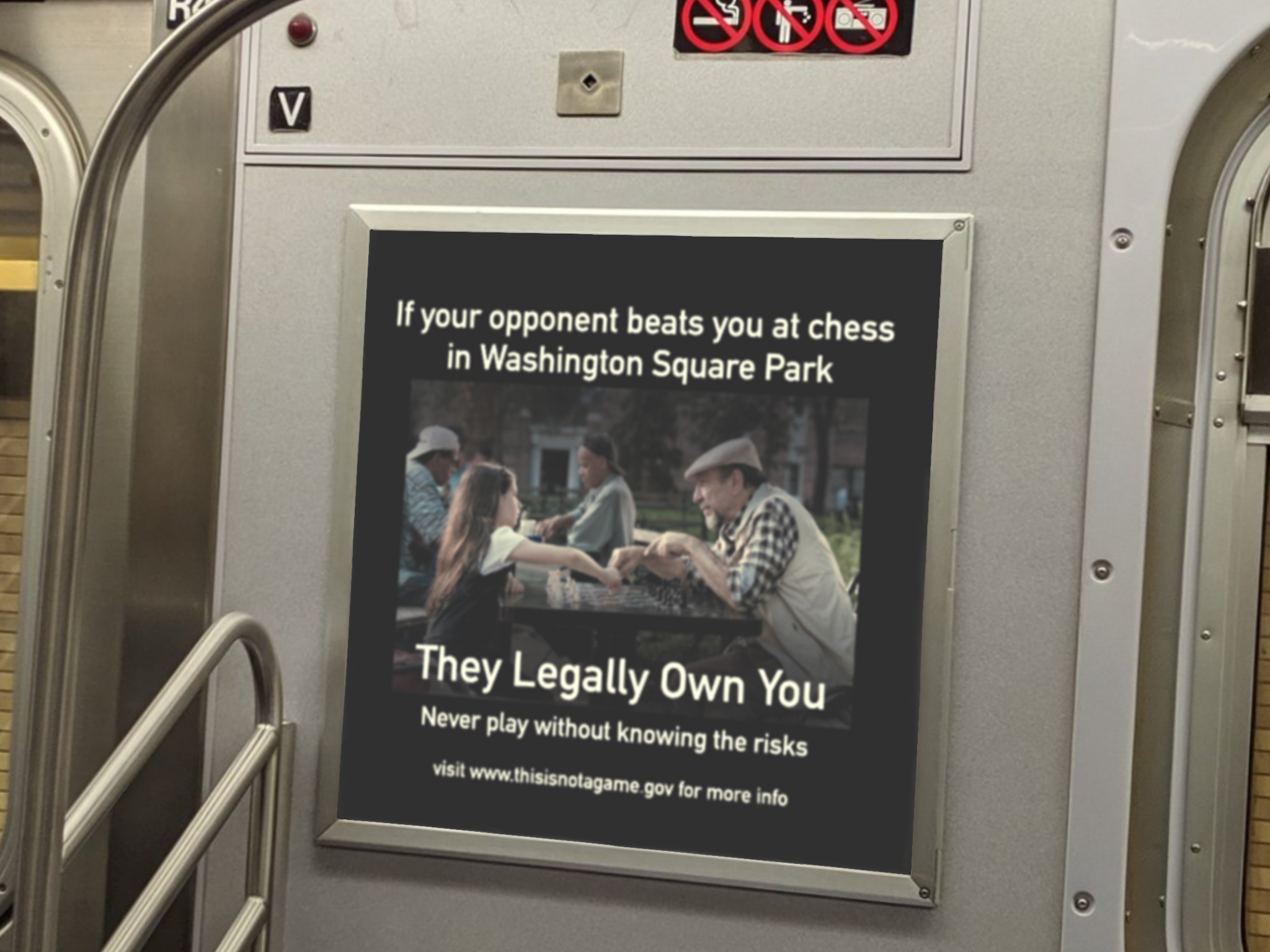 subway ad chess